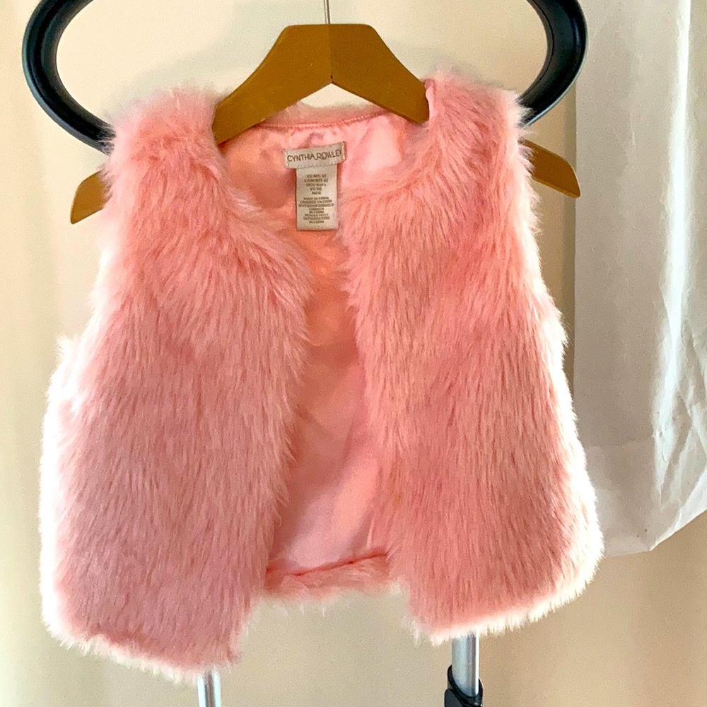 Cynthia Rowley furry pink vest.